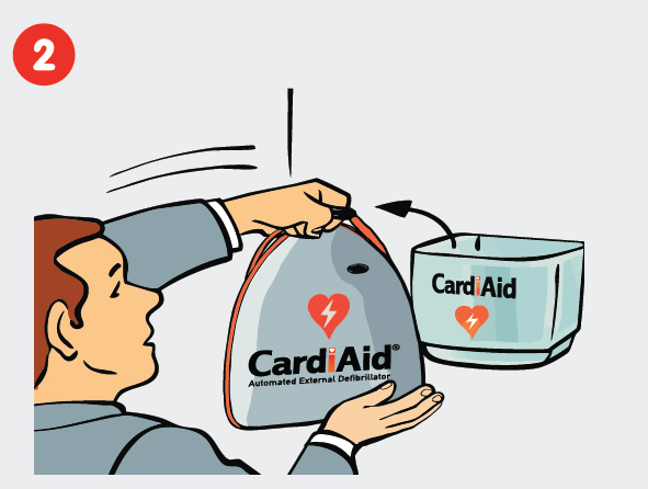 CardiAid Stap 2, Haal dan de dichtstbijzijnde CardiAid AED.